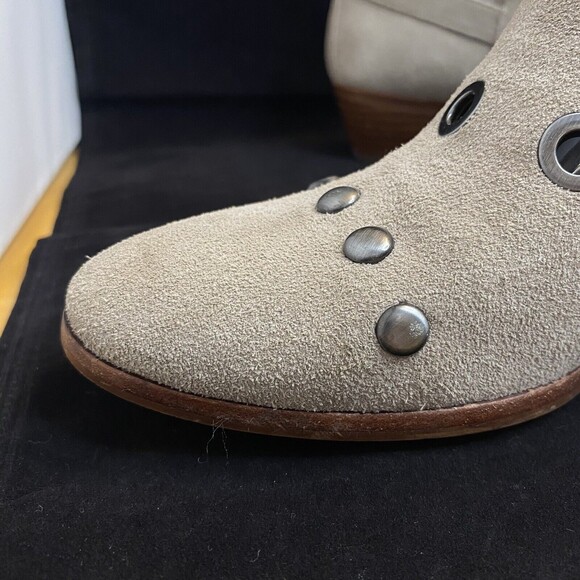 Sam Edelman Pedra Suede Pullon Ankle Boots Putty Taupe Suede Western Booties 8US - Picture 8 of 14